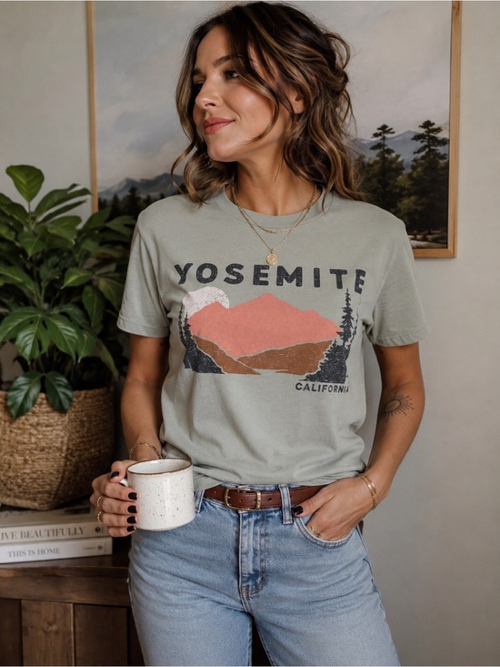 Zoe + Liv Tops - Yosemite Graphic Tee - Green